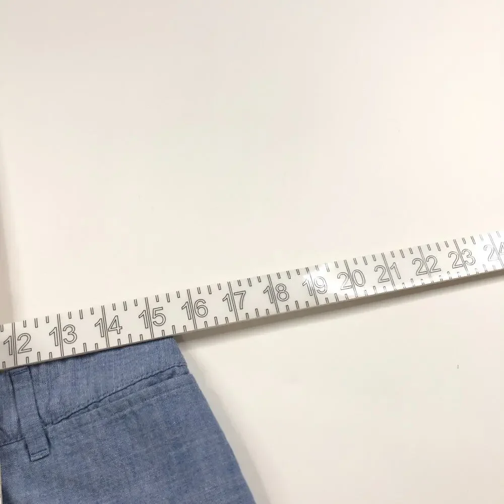 Talbots Perfect Crop 6 (Fit 31W 25L) Cotton Mid Rise Pants Blue